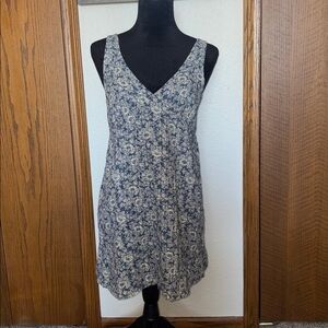 American Eagle Outfitters Navy and Cream Floral Mini Dress